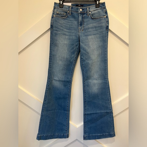 7 For All Mankind Dojo Original Jeans Trouser NWT Size 29 7FAMK Blue Stitching - Picture 2 of 8